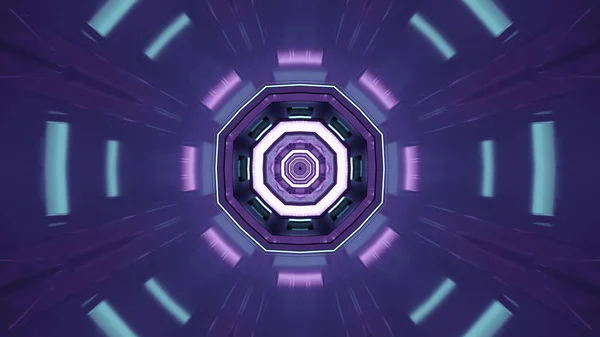 Illustration Octagon Shaped Kaleid Pattern Shades Blue Purple — 图库照片