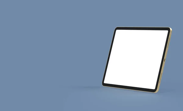 Render Tablet Blank White Screen Blue Background — Fotografia de Stock