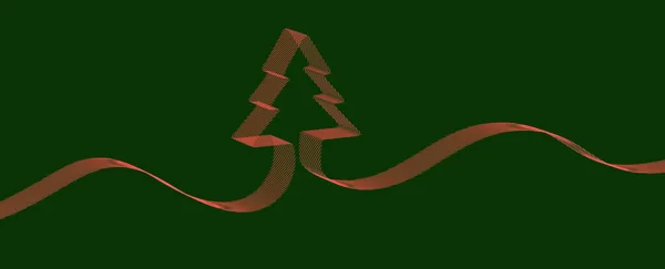 Rendering Red Christmas Tree Green Background — Stockfoto