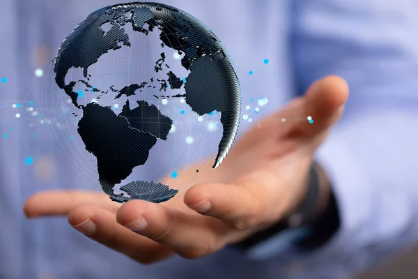 Globális Hálózat Adatcsere Világszerte — Stock Fotó