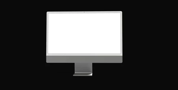 Μια Τρισδιάστατη Απεικόνιση Απεικόνισης Μιας Οθόνης Υπολογιστή Μια Κενή Οθόνη — Φωτογραφία Αρχείου
