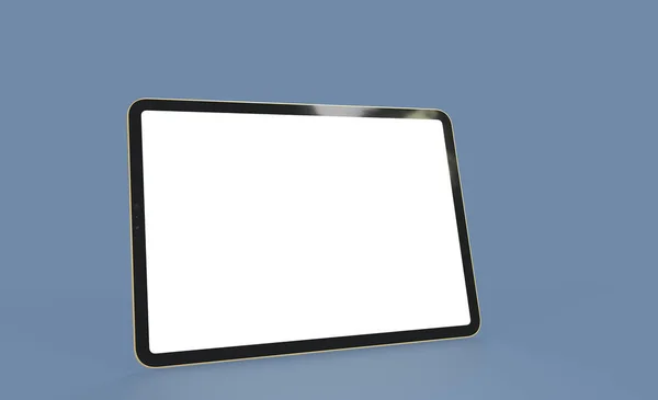Illustration Tablet White Screen Blue Background — Foto de Stock