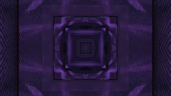 Ілюстрація Калейдоскопічного Візерунка Квадратної Форми Відтінках Фіолетового — стокове фото