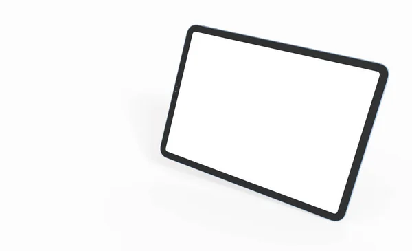 Rendering Tablet White Screen White Background — Stok fotoğraf