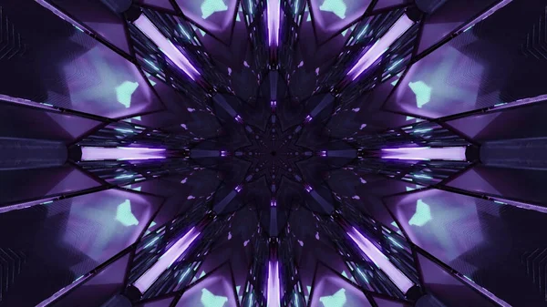 Illustration Flower Shaped Enlightened Kaleidoscopic Pattern Purple — Zdjęcie stockowe