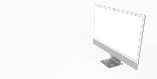 Illustration Computer White Screen White Background — Fotografia de Stock