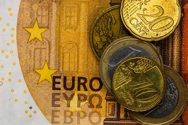 Details Des Eurogeldes Liegen Auf Dem Tisch Makroaufnahme Nahaufnahme Des — Stockfoto