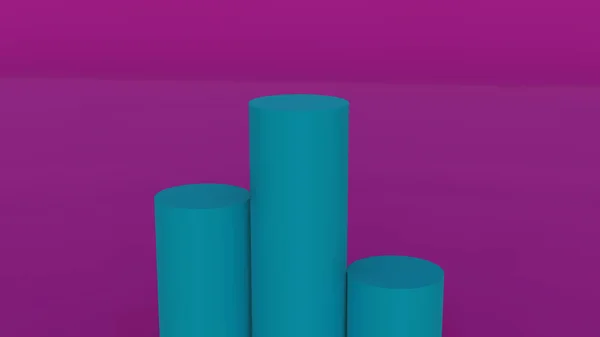 Rendering Blue Podium Stands Product Display Isolated Pink Background Copy — 图库照片