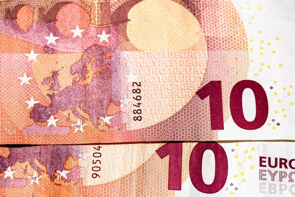 Selektiver Fokus Auf Die Details Der Euro Banknoten Makrodetails Von — Stockfoto