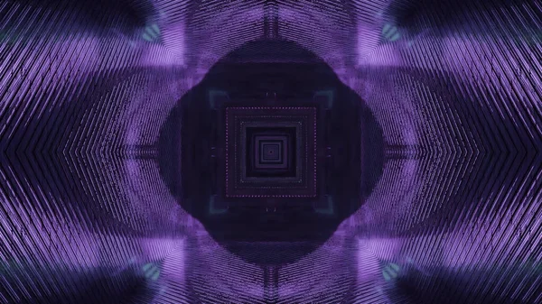 Illustration Square Shaped Dark Kaleidoscopic Pattern Shades Purple — Foto de Stock