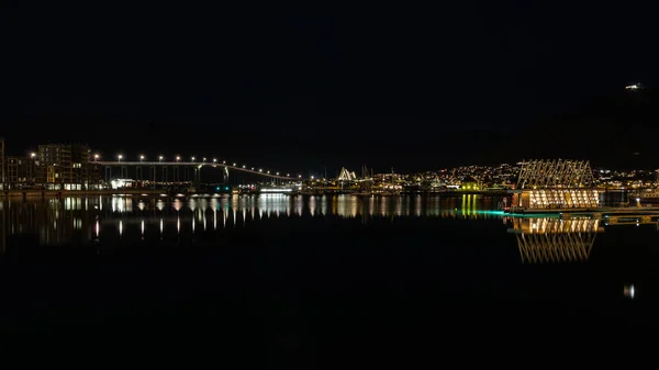 Night View City Barcelona — Stock Photo, Image