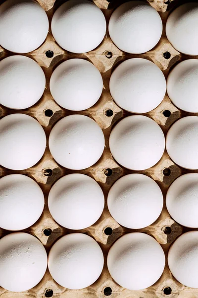 Huevos Filas Patrón Caja Comida Fondo — Foto de Stock