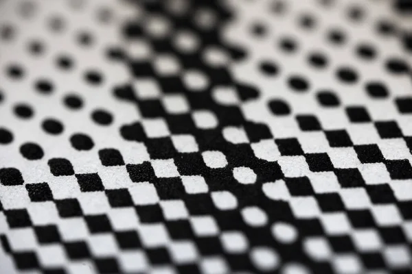 Selective Focus Shot Checkered Black White Tile Surface Pattern — Stockfoto