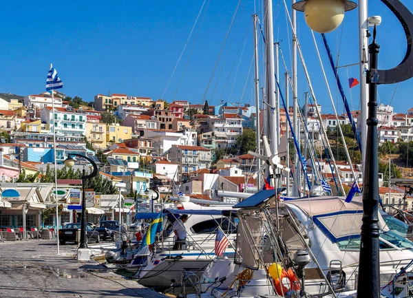 Boats Port Greek Samos Island — стоковое фото