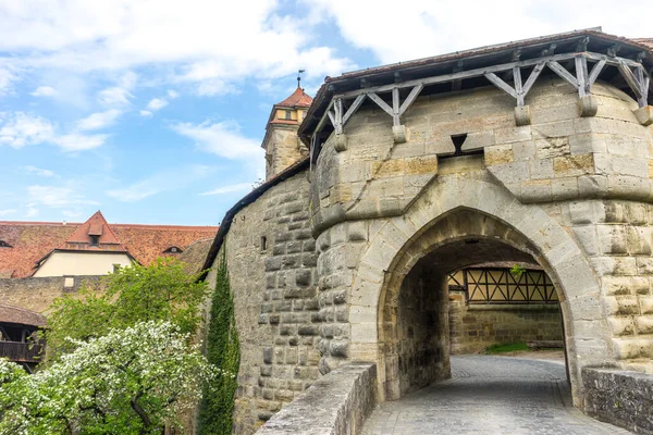 Bastione Spital Rothenburg Der Tauber Città Vecchia Baviera Germania — Foto Stock