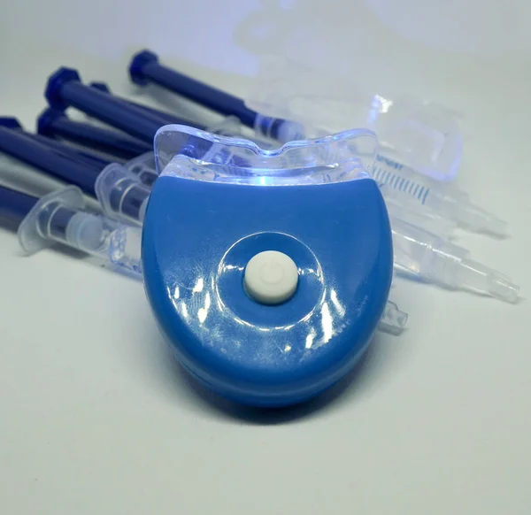 Teeth Whitening Equipment Syringes White Surface — Stock fotografie