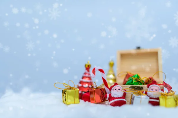 Ідея Різдвяної Подарункової Коробки Сніг — стокове фото