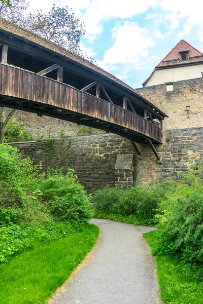 Bastión Spital Rothenburg Der Tauber Casco Antiguo Baviera Alemania — Foto de Stock