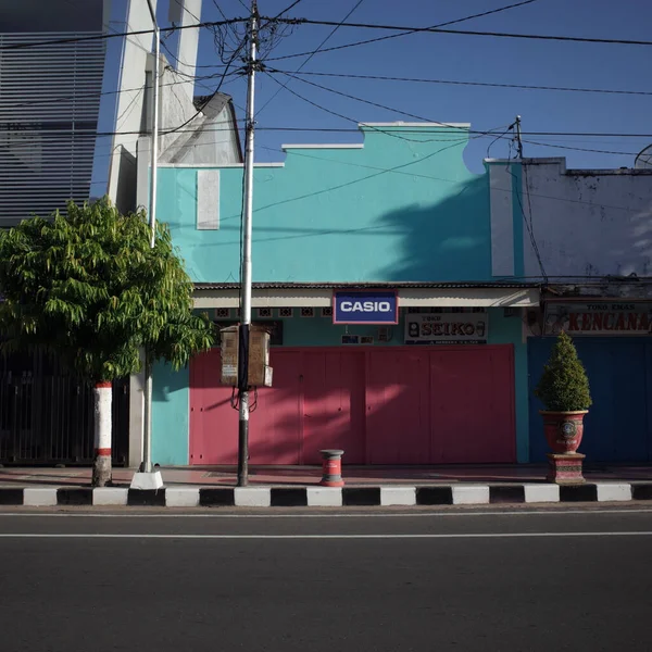 Blitar Indonesia Dec 2015 Empty Pedestrian Shopping District — 스톡 사진