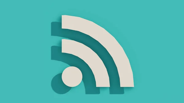 Rendering Wifi Sign Isolated Green Background — ストック写真