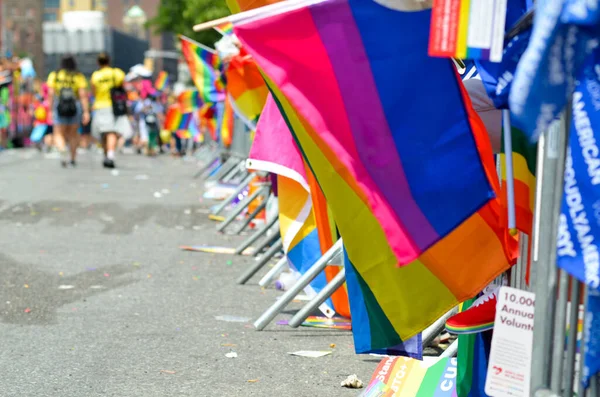 Groep Mensen Gay Trots Dag Stad Gay Trots Lgbtq Concept — Stockfoto