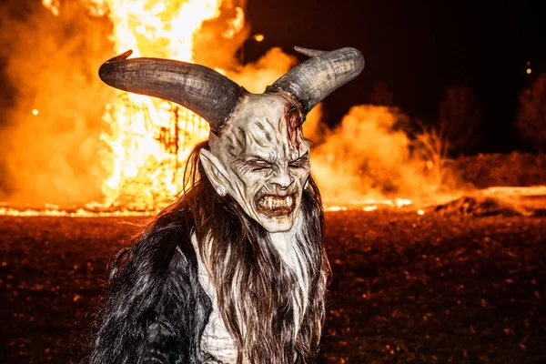 Tarvisio Italy Dec 2018 Traditional Krampus Show Tarvisio Friuli Venezia — стокове фото