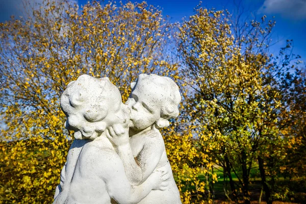 A view of the kissing angels at Roseburg Castle near Ballenstedt in Saxony-Anhalt