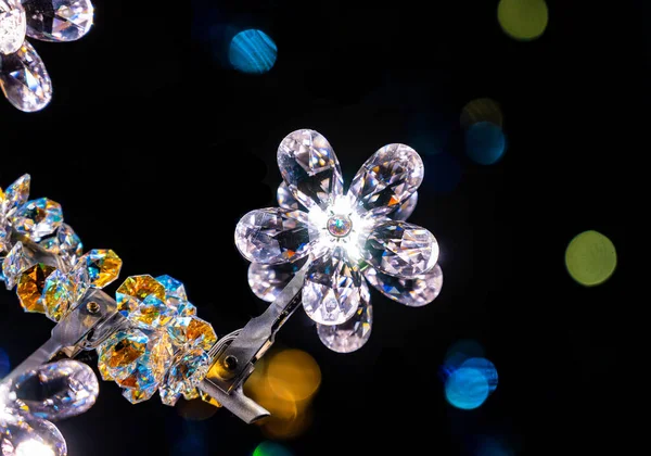 Piece Beautiful Jewelry Diamonds Dark Background — Stock Fotó