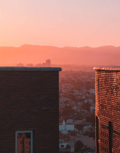 Vista Della Città Tramonto — Foto Stock