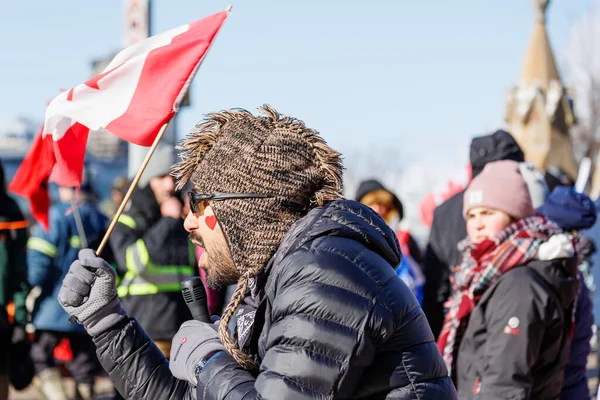 Reuniones Capital Canadiense Movimiento Freedom Escort Comenzó Como Una Protesta — Foto de Stock