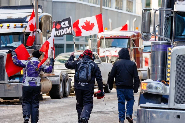 Reuniones Capital Canadiense Movimiento Freedom Escort Comenzó Como Una Protesta — Foto de Stock