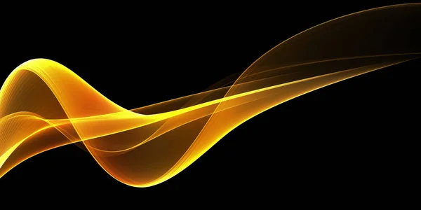 エレガントで豪華な黄金の波が描かれたダーク抽象的な背景 — ストック写真