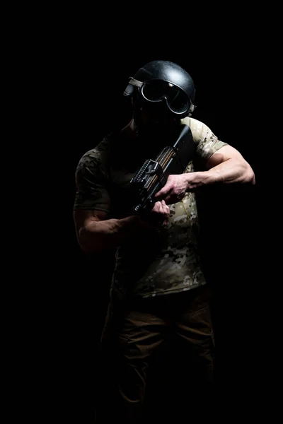 Special Forces Soldat Studio Special Forces Armé Army Soldat Koncept — Stockfoto