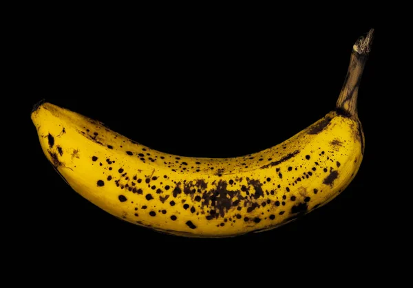 Plátano Aislado Sobre Fondo Negro — Foto de Stock