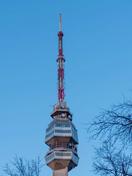 Torre Televisión Fondo Del Cielo Azul —  Fotos de Stock