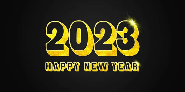Feliz Año Nuevo 2020 Letras Oro Sobre Fondo Negro Ilustración — Foto de Stock