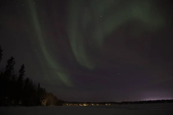 Северное Сияние Ночном Небе — стоковое фото