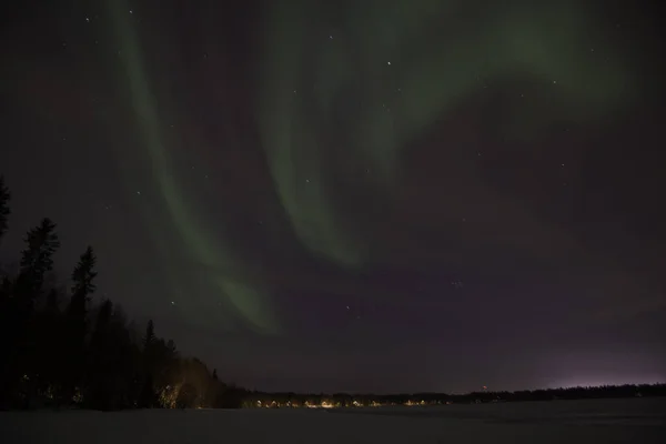 Noorderlicht Aan Nachtelijke Hemel — Stockfoto