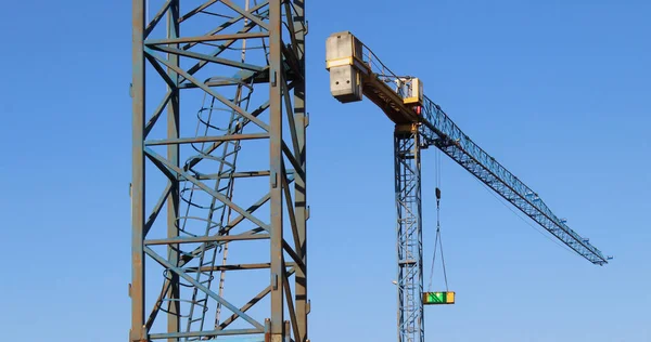 Construction Crane Background Blue Sky — Stock Photo, Image
