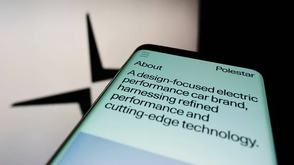 Tangan Memegang Smartphone Depan Layar Dengan Simbol — Stok Foto