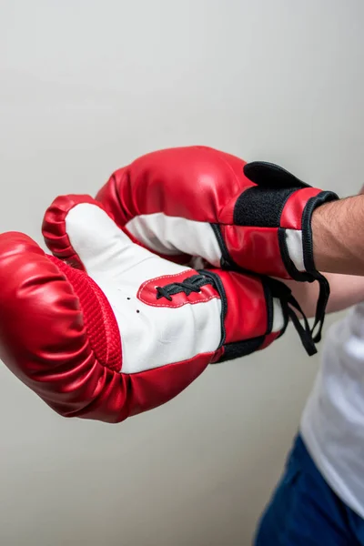 Boxer Boxerských Rukavicích — Stock fotografie