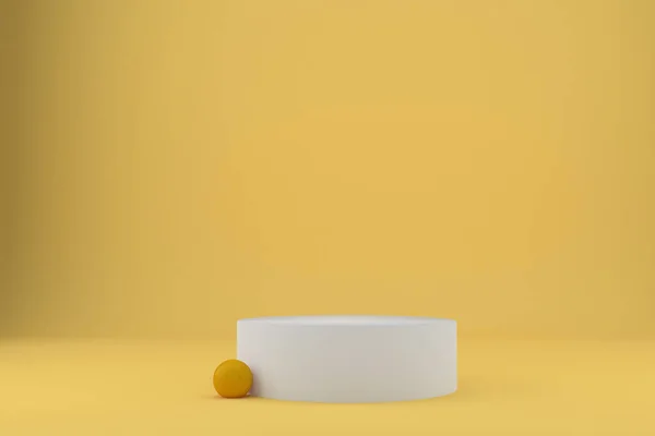 Representación Podio Amarillo Con Fondo Blanco — Foto de Stock