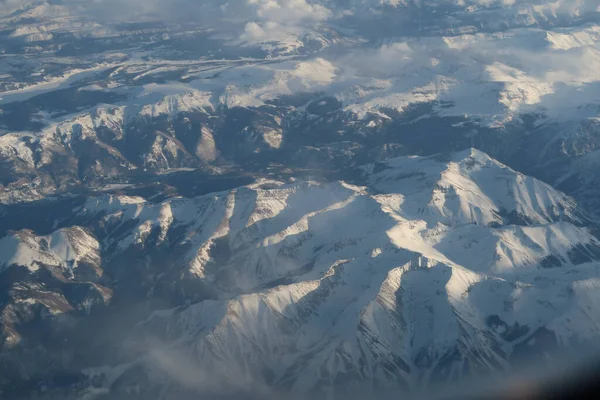 Vanuit Lucht Uitzicht Bergen Ochtend — Stockfoto