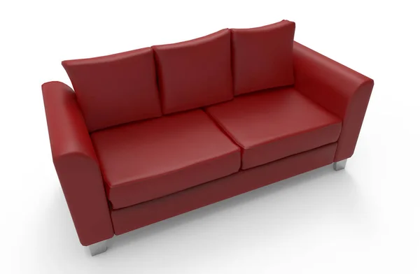 Modernes Sofa Isoliert Auf Weißem Hintergrund Darstellung — Stockfoto