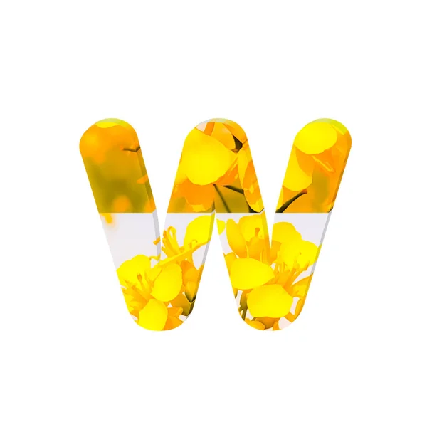 Буква Текстура Желтыми Цветами Изолированы Белом — стоковое фото