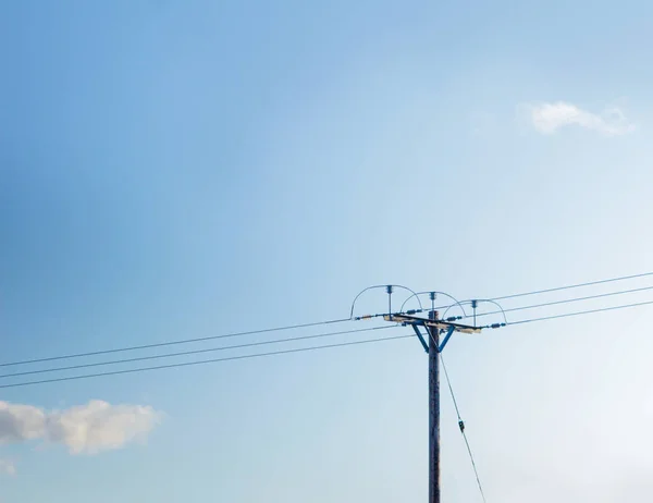 Yüksek Voltaj Elektrik Hatları Kablolar — Stok fotoğraf