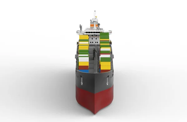 Rendering Van Een Vrachtschip Geïsoleerd Witte Achtergrond — Stockfoto