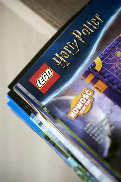 Libros Lego Amontonados Sobre Mesa — Foto de Stock