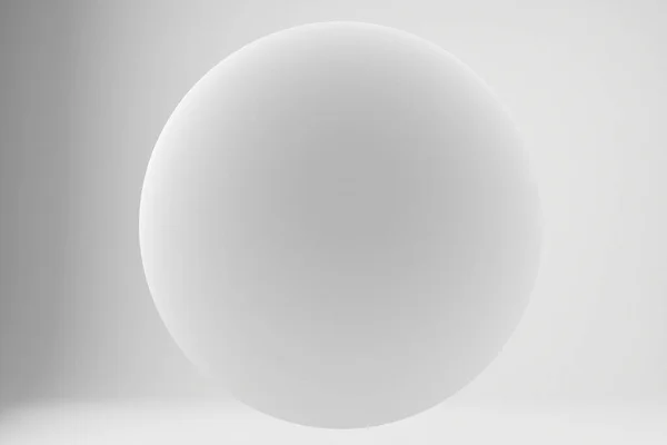White Sphere Black Background Rendering — Stock Photo, Image