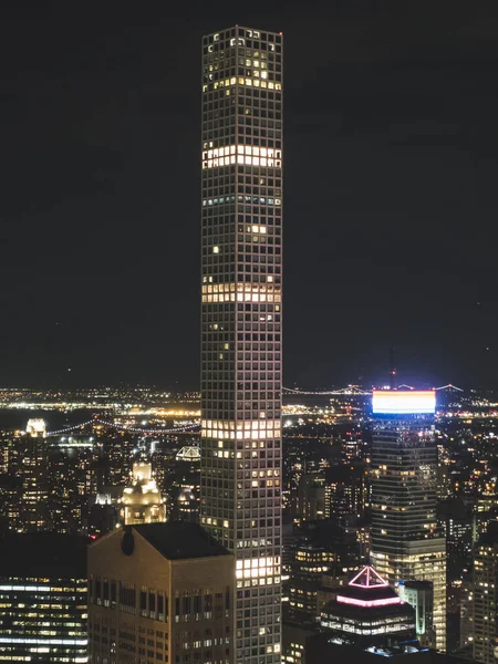 Nachtzicht Van Stad Van Hoofdstad Van Staat Van New York — Stockfoto